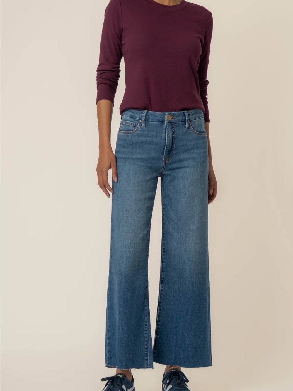 Kut From The Kloth- Meg Wide Leg High-Rise Women's Jeans in Medium Blue